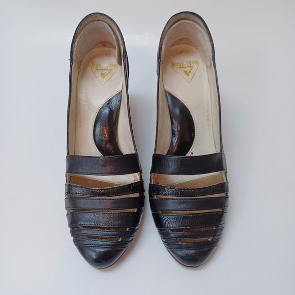 John Fluevog Heels Black Leather Pumps Blind Faith Womens size 7 - Picture 3 of 16